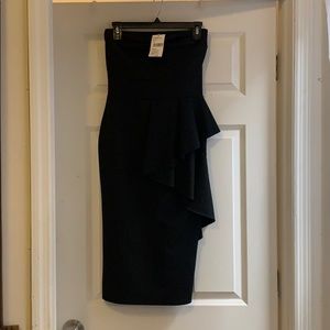 Black strapless dress